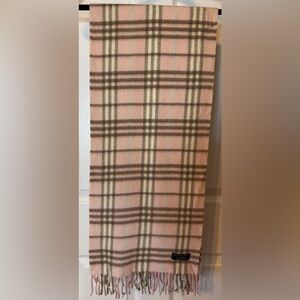 Burberry Cashmere Pink, Tan, Brown Scarf